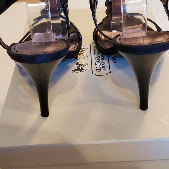 Coach Lucile Black Patent Leather Sandal - Picture 8 of 8